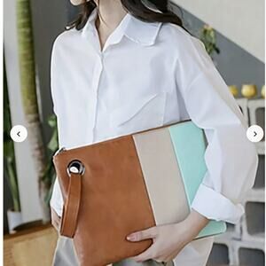Clutch Bag Purse Envelop Chain Handbag Foldover Pouch Multicolor Wristlet Strap